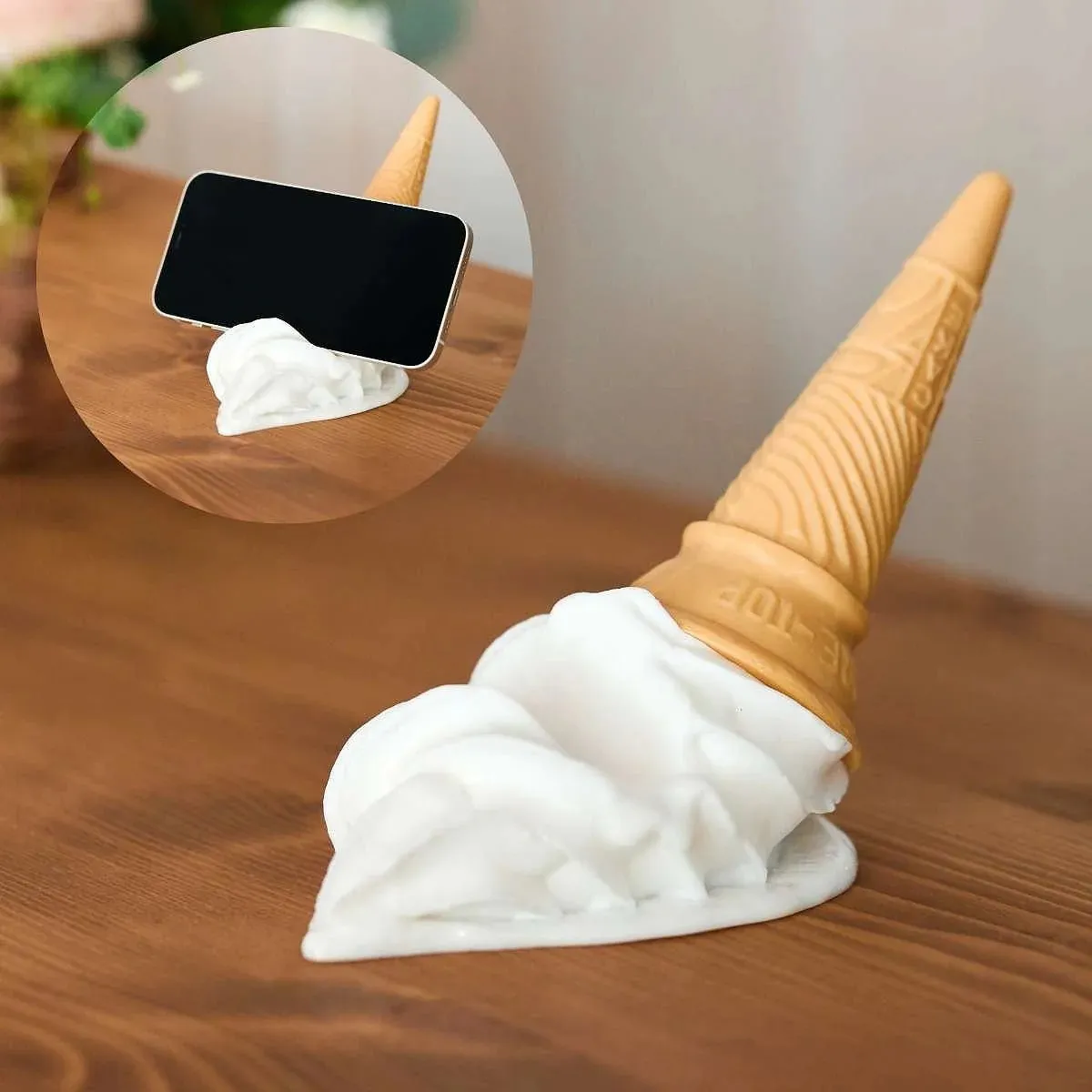 落ちちゃったソフトクリームスマホスタンドバニラ